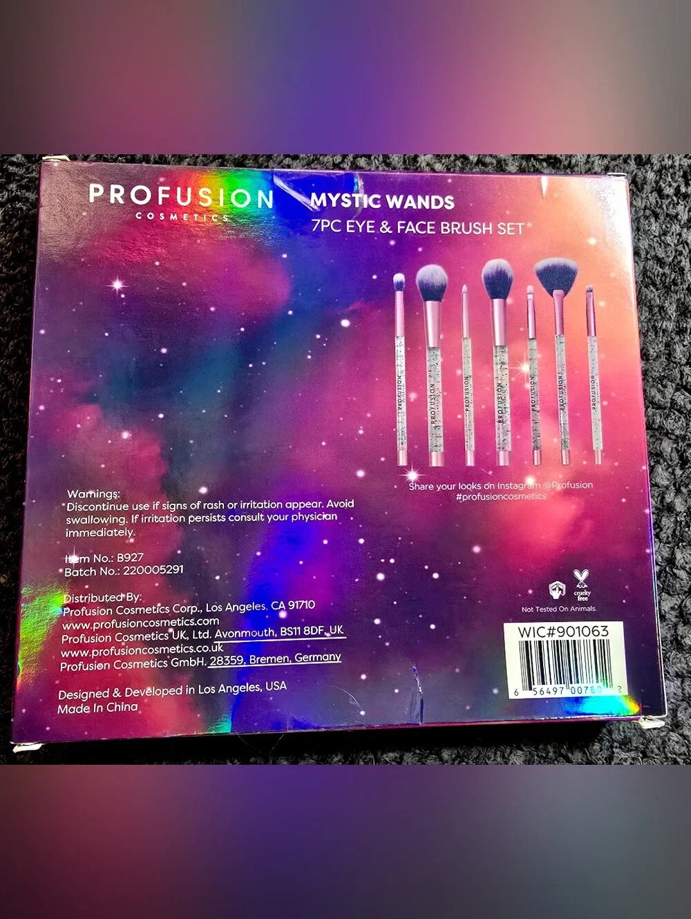 Profusion Cosmetics Mystic Wands 7 Pc Eye & Face Makeup Brush Set NIB